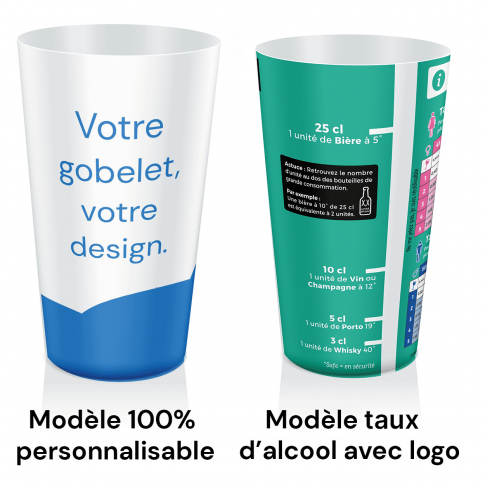 Gobelet doseur prévention alcool - 100 % personnalisable