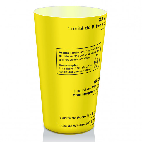 Gobelet prévention alcool - Personnalisé jaune