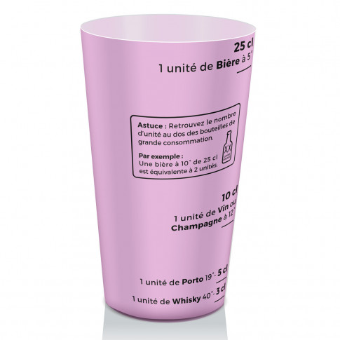 Gobelet prévention alcool - Personnalisé rose