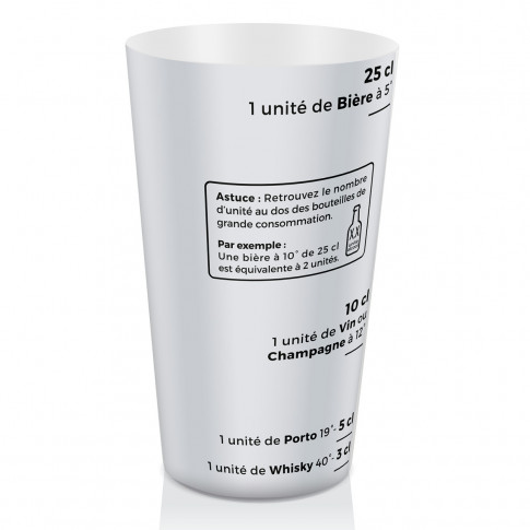 Becher zur Alkoholprävention – individuell gestaltbar, durchscheinend