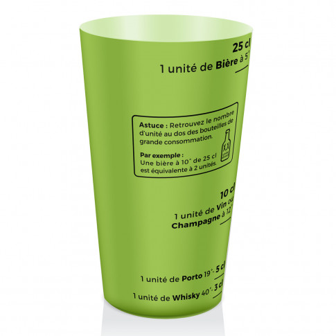 Gobelet prévention alcool - Personnalisé vert