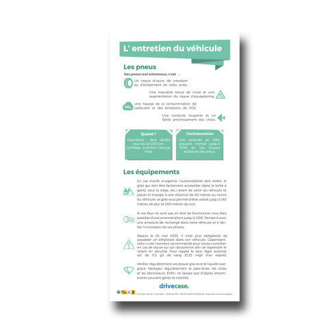 Flyer de sensibilisation - entretien du véhicule