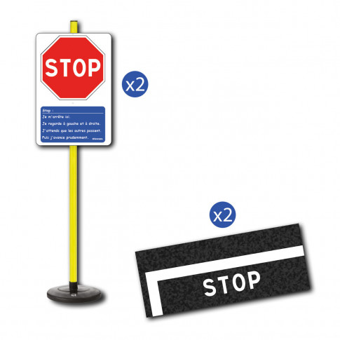 Set mit 2 Streifen und Stoppschildern