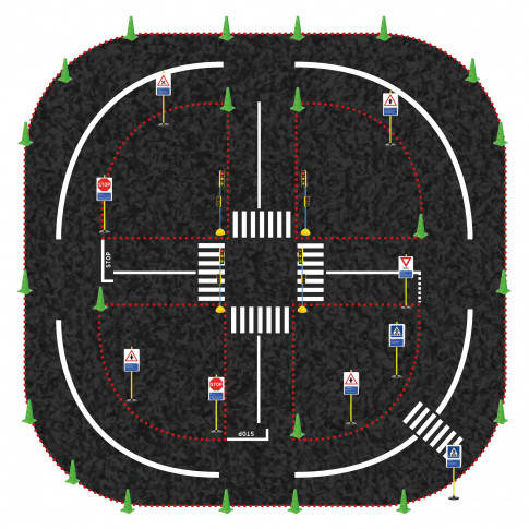 Circuit pédagogique "intersection" avec feux tricolores