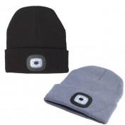 Acryl-Mütze mit Stirnlampe