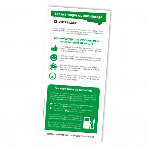 Flyer zur Sensibilisierung – die Vorteile von Fahrgemeinschaften