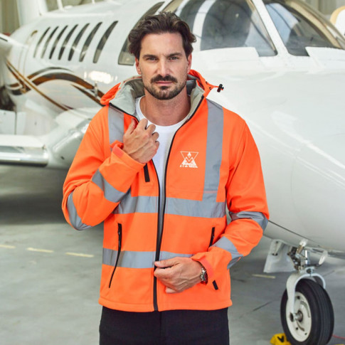 Kapuzenjacke mit personalisierbarem reflektierendem Streifen