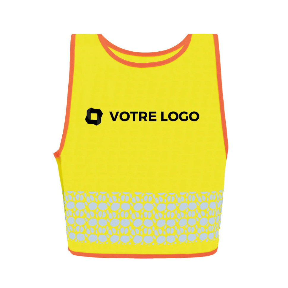 Lot De 2 Gilets Réfléchissants Enfant Jaune - Taille 3-6 Ans - Bande élastique Dos - Haute Visibilité Sécurité