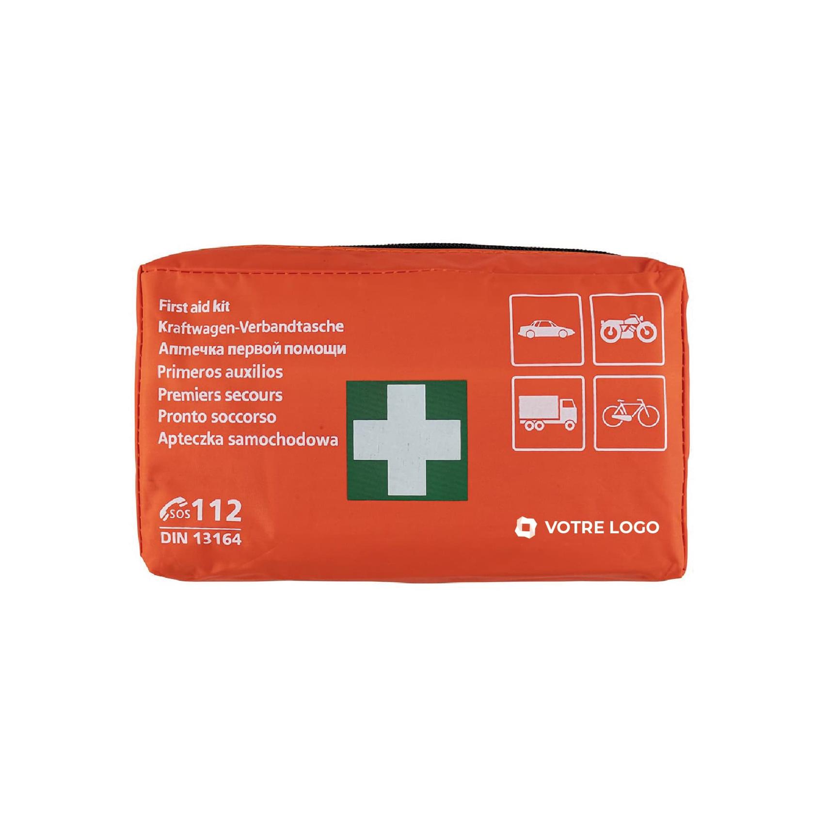 Trousse De Premiers Secours 4R Norme DIN 13167 Pour Moto - Obligatoire En Europe - Contenu Complet : Pansements, Couverture, Ciseaux...