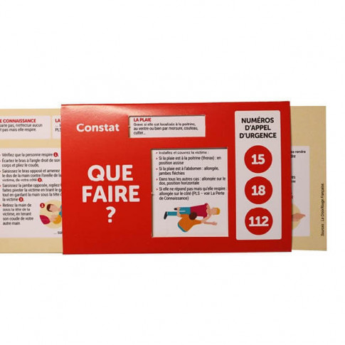 Leiste zur Sensibilisierung für Erste-Hilfe-Maßnahmen bei Unfällen