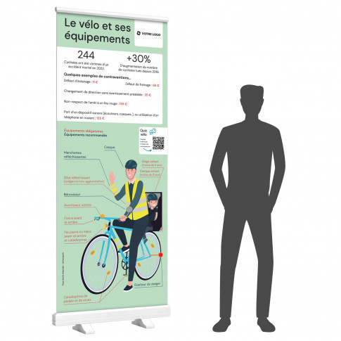 Roll-Up-Display – Verkehrsregeln für Radfahrer und Ausrüstung für Radfahrer