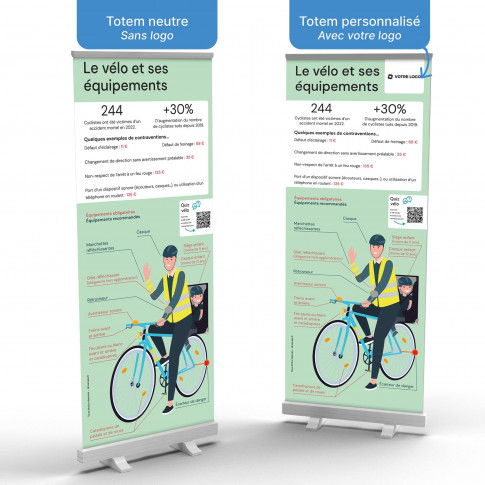 Roll-Up-Display – Verkehrsregeln für Radfahrer und Ausrüstung für Radfahrer