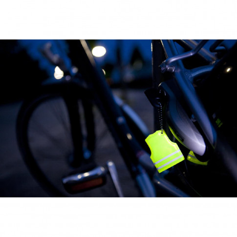 Reflektierender Schlüsselanhänger in Form einer Sicherheitsweste – individuell gestaltbar