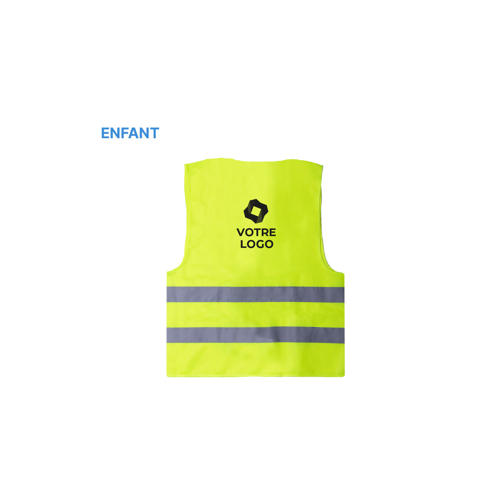 Lot De 2 Gilets Haute Visibilité Pour Enfants - Couleurs Fluo Avec Bandes Réfléchissantes 360°, Taille 44,5x38,5 Cm