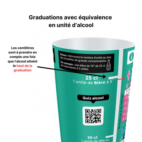 Gobelet doseur prévention alcool - 100 % personnalisable