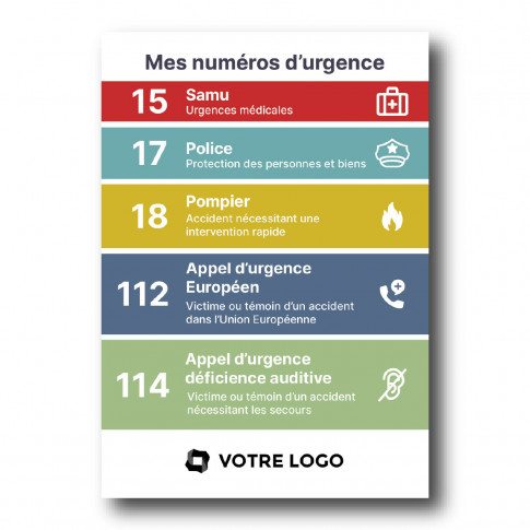 Magnet numéro d'urgence personnalisable