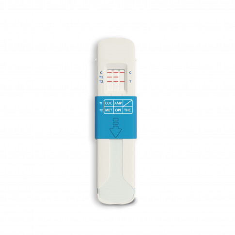 Test salivaire multidrogues 5 en 1 (THC, COC, OPI, AMP, MET)