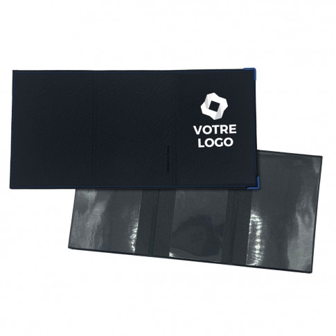 Porte-carte grise 3 volets en simili-cuir - Personnalisable