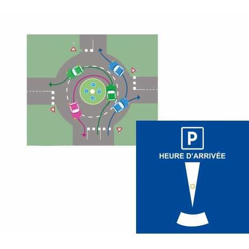 Personalisierte blaue Scheibe Giradisque© (Kreisverkehr)