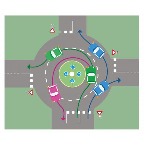 Personalisierte blaue Scheibe Giradisque© (Kreisverkehr)