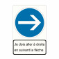 Panneau pédagogique Obligation d'aller à droite 