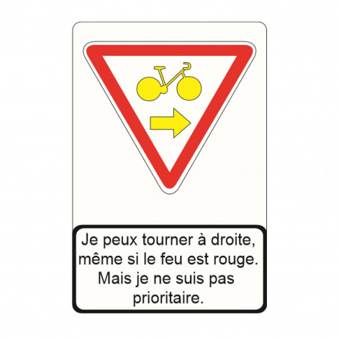 Panneau pédagogique Cédez le passage cycliste au feu