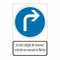 Panneau pédagogique Obligation de tourner à droite