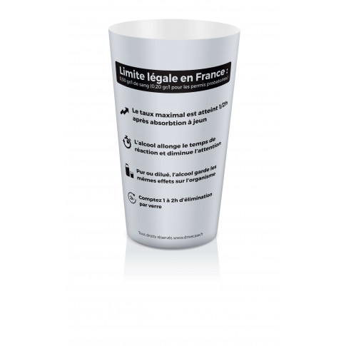 Gobelet prévention alcool - Personnalisé translucide