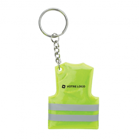 Porte clés réfléchissant en gilet de sécurité - personnalisable