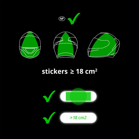 Lot de 4 stickers noirs réfléchissants - Personnalisable