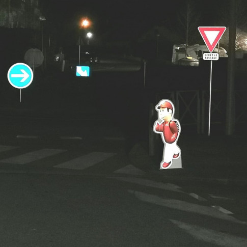 Set mit Fußgängerüberweg-Figuren