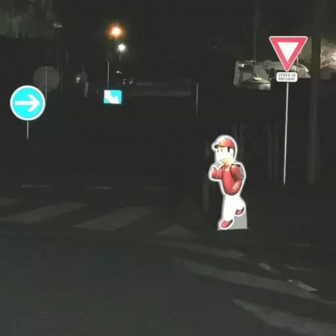 Personalisierbare Fußgängerüberweg-Silhouette