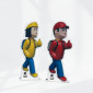 Duo de figurines de signalisation école