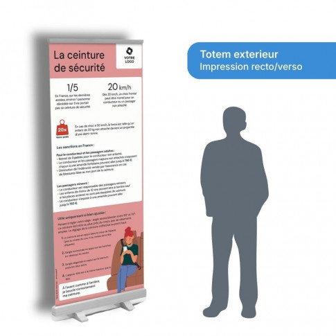 Totem enrouleur - la ceinture de sécurité