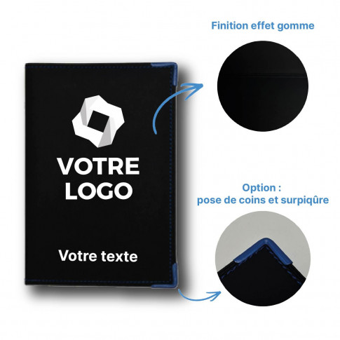 Pochette personnalisée pour carte grise en gomme