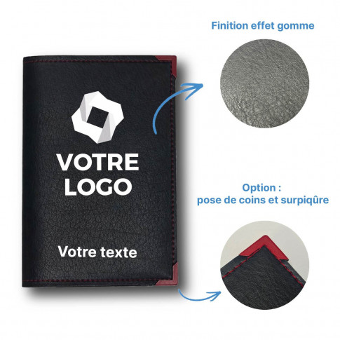 Porte-carte grise 2 volets en simili-cuir personnalisé