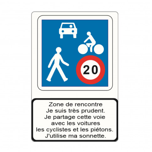 Panneau pédagogique Entrée de zone de rencontre