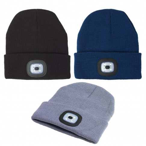 Bonnet en acrylique avec lampe frontale