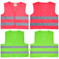 Gilet de sécurité avec bandes réfléchissantes rose ou vert (4 tailles)