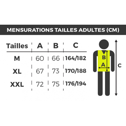 Gilet réfléchissant Adultes (3 tailles) personnalisable - scratch