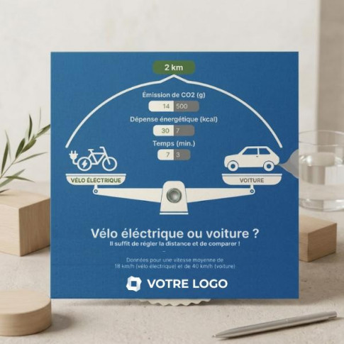 Personalisierbare CO2-Auswirkungsscheibe – E-Bike vs. Auto