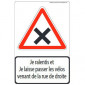 Lehrschild „Vorfahrt von rechts”