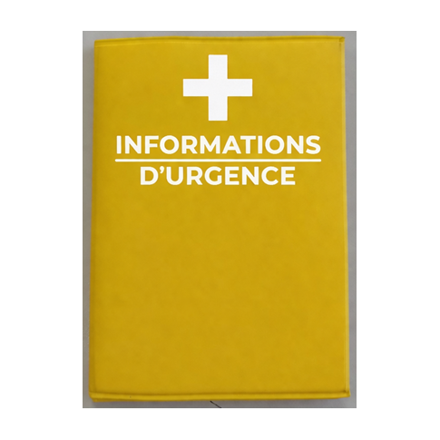 Pochette d'informations d'urgence pour ceinture de sécurité