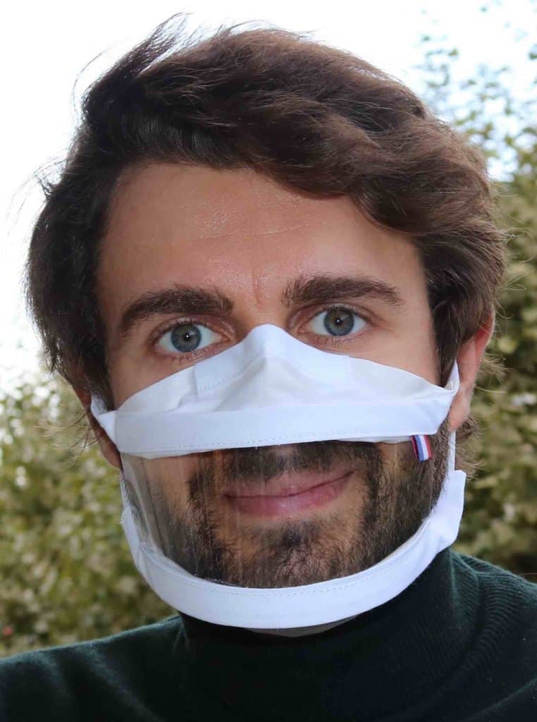 HTBE® Masque transparent reutilisable couvre bouche et nez visage