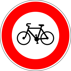 panneau interdiction cycliste