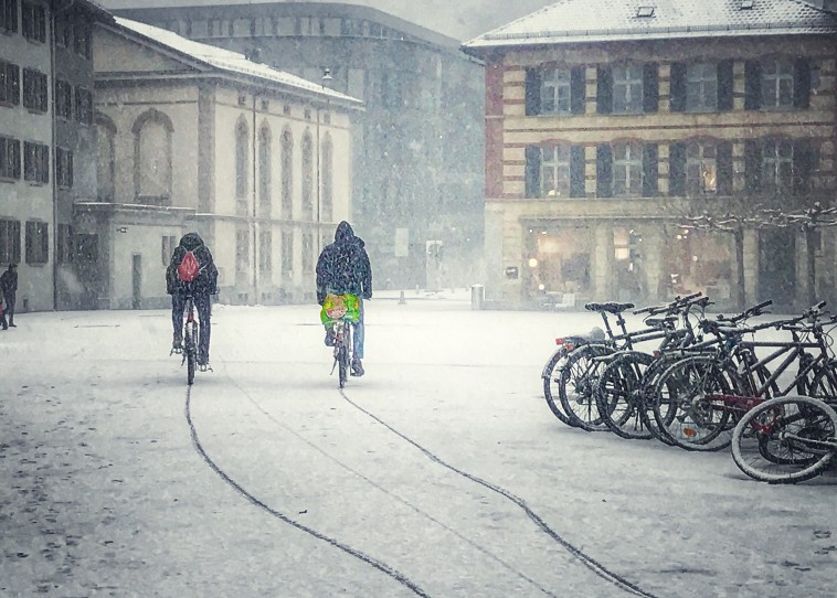 vélo et santé, vélo sous la neige