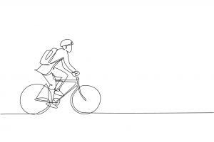 Dessin cycliste urbain, idée cadeau sécurité entreprise