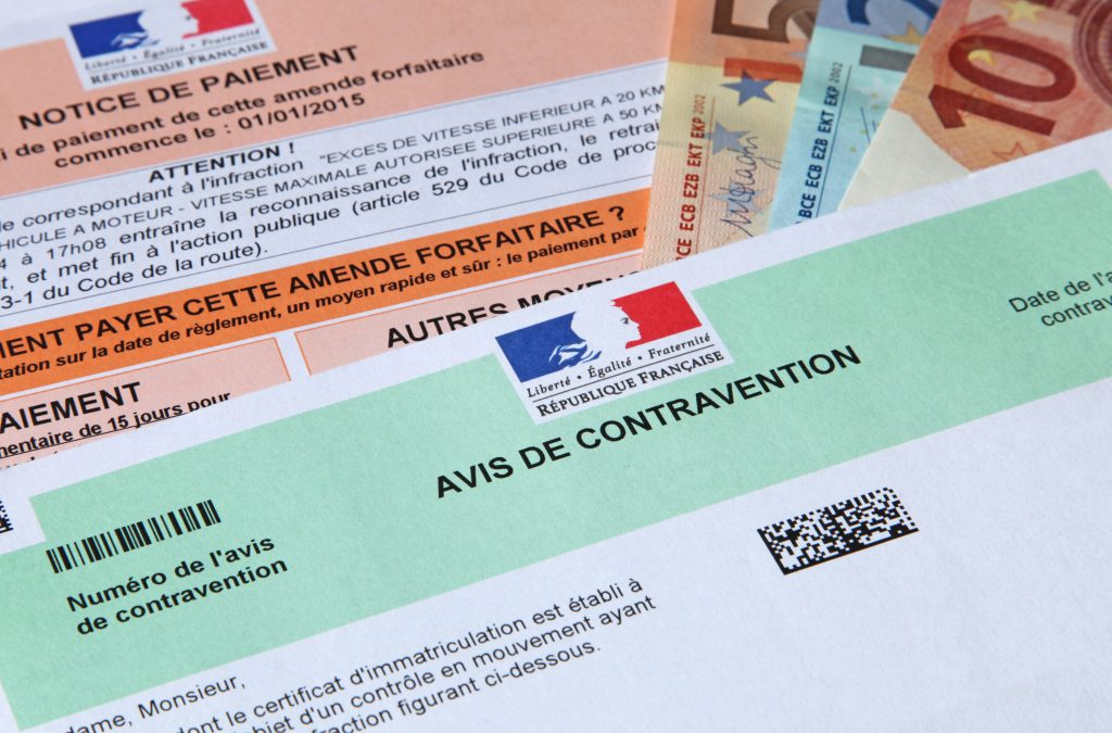 Avis de contravention de l'état français poru carte grise avec adresse non valide