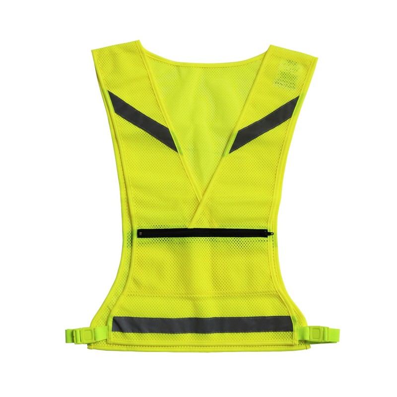 Gilet Réfléchissant, Gilet de Sécurité avec Bandes Réfléchissantes et 3  Led, Gilet de Cyclisme de Haute Visibilité pour Jogging, Cyclisme (Vert)