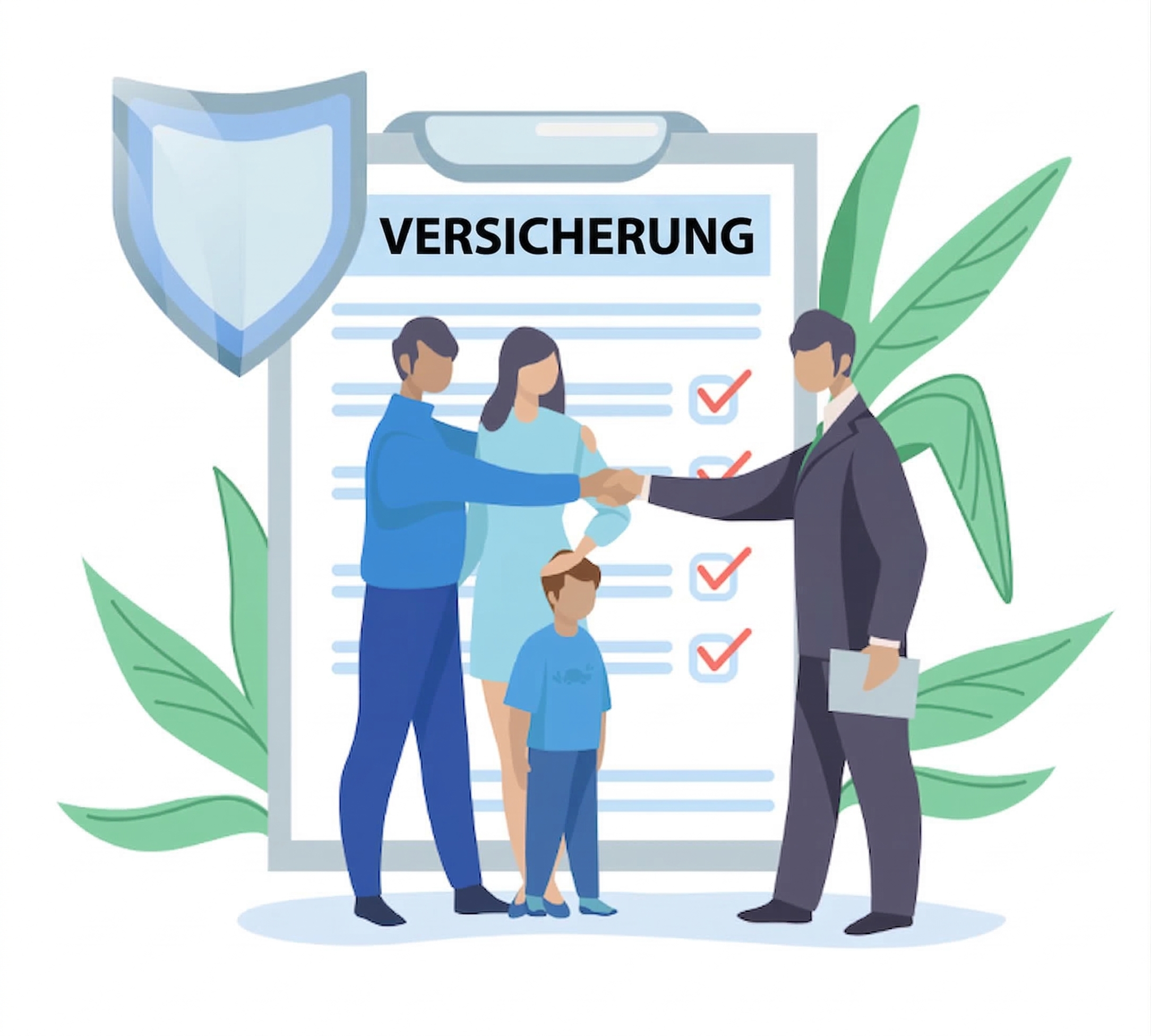 assureur et famille assurée